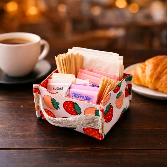 Strawberry Fabric Basket Sewing Pattern PDF