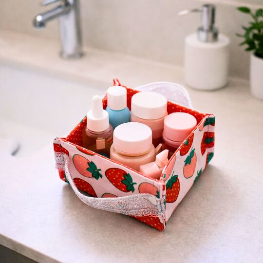 Strawberry Fabric Basket Sewing Pattern PDF