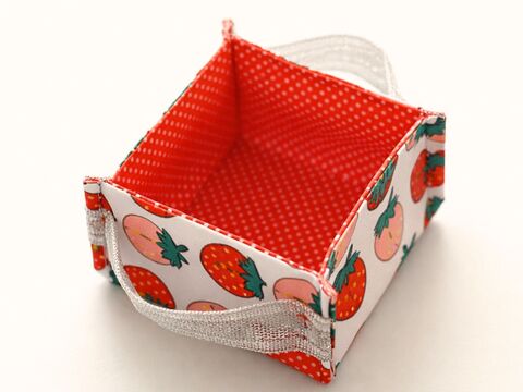 Strawberry Fabric Basket Sewing Pattern PDF