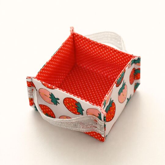 Strawberry Fabric Basket Sewing Pattern PDF