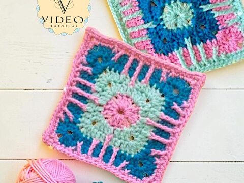 Crochet Sunburst Granny Square Pattern