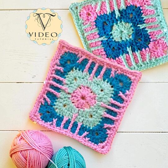 Crochet Sunburst Granny Square Pattern