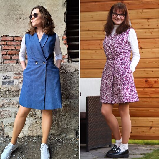 Schnittmuster Wickelkleid IRIS – A-Linie, Schalkragen & Nahttaschen | Gr. 3