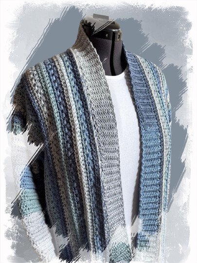 Anleitung für einen Cardigan im Sternchenmuster mit breiten Bündchen