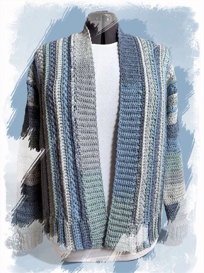 Anleitung für einen Cardigan im Sternchenmuster mit breiten Bündchen