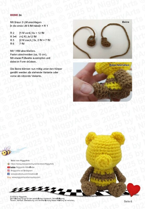 Bee-Teddy - easy crochet pattern PDF - Amigurumi by NiggyArts - Image 12