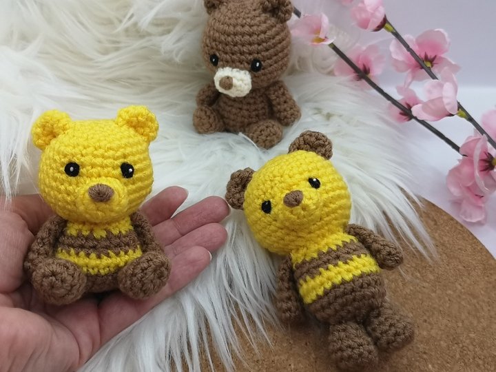 Bienen-Teddybär - einfache Häkelanleitung PDF - Amigurumi by NiggyArts