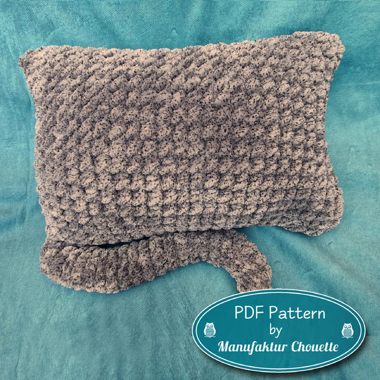 Sofa cat "Sophie", pillow, DIY crochet pattern, Chenille yarn