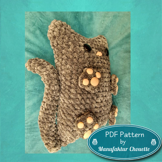 Sofa cat "Sophie", pillow, DIY crochet pattern, Chenille yarn