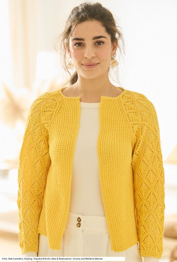 Ajourmuster-Raglanjacke