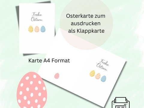 Osterkarte 4 download Ostern Karte Grußkarte A4 digitaler Sofortdownload