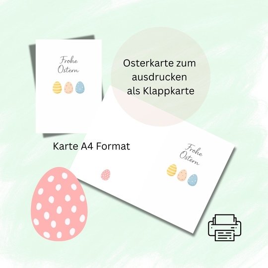 Osterkarte 4 download Ostern Karte Grußkarte A4 digitaler Sofortdownload