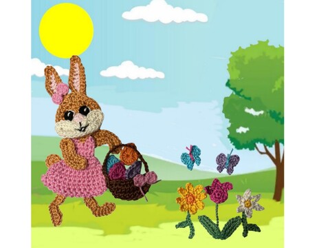 Easter bunny girl crochet