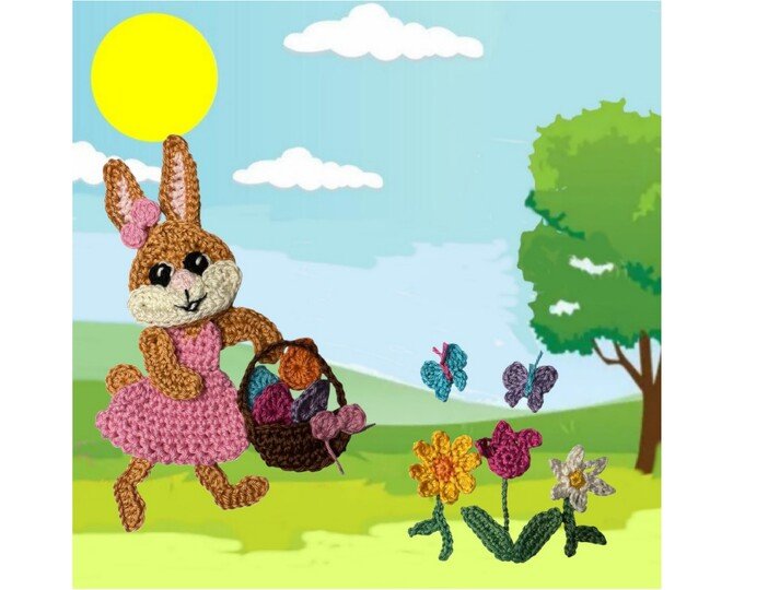 Easter bunny girl crochet