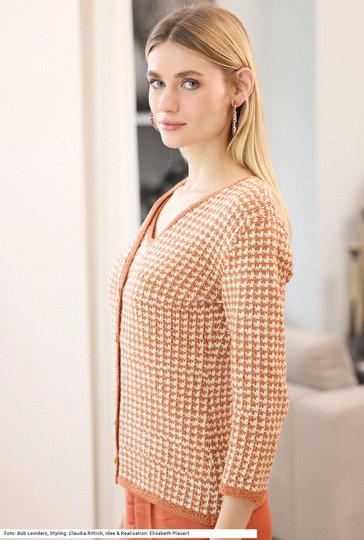 Top und Jacke mit Hebemaschenmuster