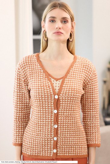 Top und Jacke mit Hebemaschenmuster