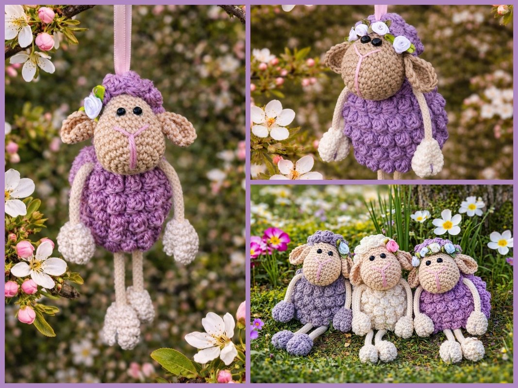 Schaf mit Baumelbeinen zum Hängen oder Stellen Frühling Ostern