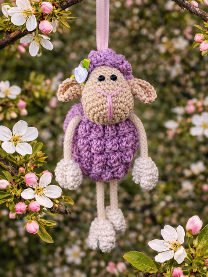 Schaf mit Baumelbeinen zum Hängen oder Stellen Frühling Ostern