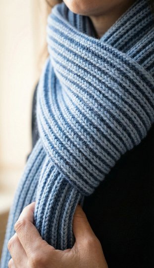 Knitting Pattern TwinTone Scarf | Two-Color Brioche Scarf | PDF