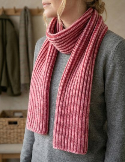 Knitting Pattern TwinTone Scarf | Two-Color Brioche Scarf | PDF