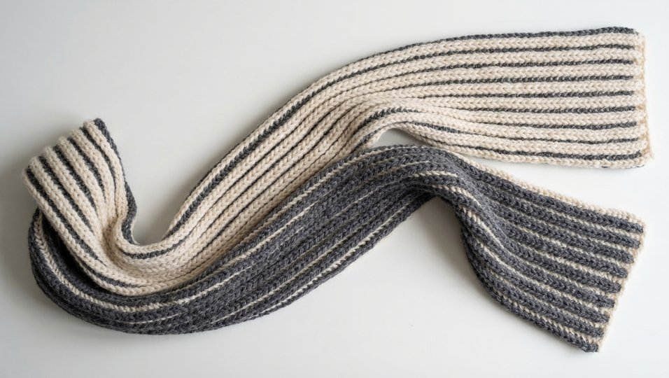 Strickanleitung TwinTone Schal | zweifarbiger Brioche Schal | PDF Anleitung