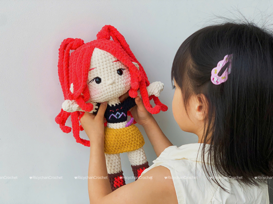 Pink Hair Kpop Idol Amigurumi Doll Pattern - PDF Tutorial in English only - Image 3