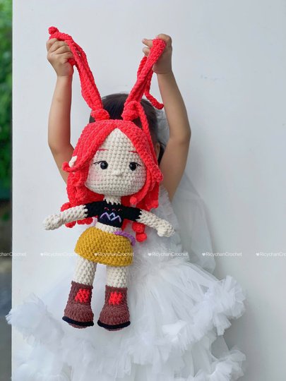 Pink Hair Kpop Idol Amigurumi Doll Pattern - PDF Tutorial in English only