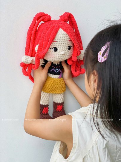 Pink Hair Kpop Idol Amigurumi Doll Pattern - PDF Tutorial in English only
