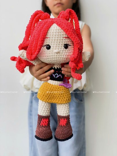 Pink Hair Kpop Idol Amigurumi Doll Pattern - PDF Tutorial in English only
