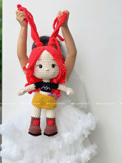 Pink Hair Kpop Idol Amigurumi Doll Pattern - PDF Tutorial in English only