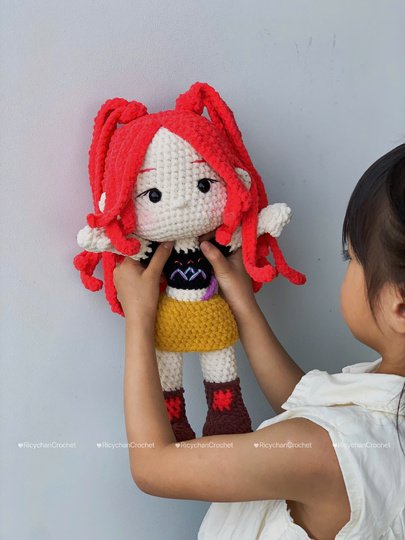 Pink Hair Kpop Idol Amigurumi Doll Pattern - PDF Tutorial in English only