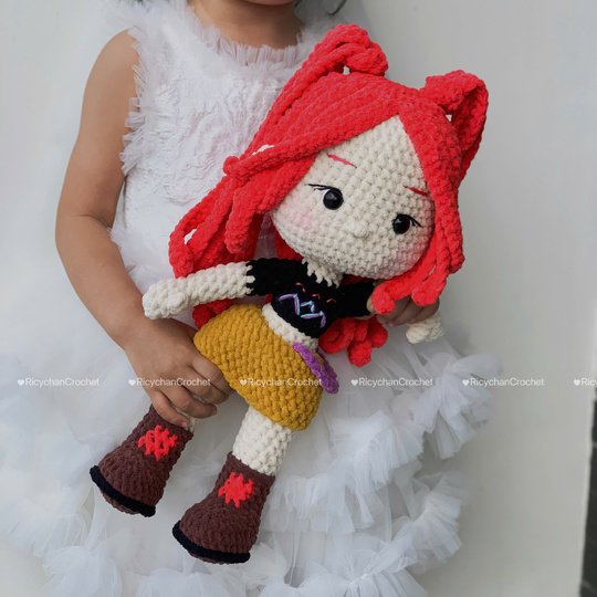 Pink Hair Kpop Idol Amigurumi Doll Pattern - PDF Tutorial in English only