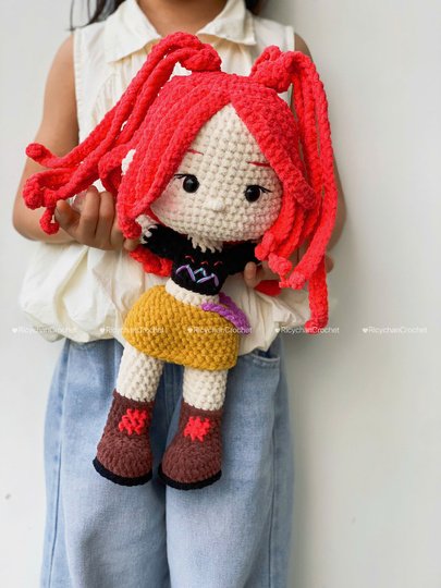 Pink Hair Kpop Idol Amigurumi Doll Pattern - PDF Tutorial in English only
