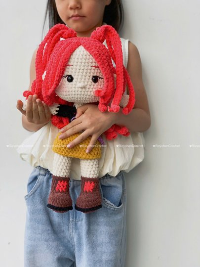 Pink Hair Kpop Idol Amigurumi Doll Pattern - PDF Tutorial in English only