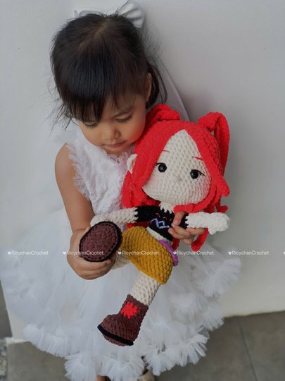 Pink Hair Kpop Idol Amigurumi Doll Pattern - PDF Tutorial in English only