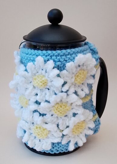 Daisy Chain Tea Cosy and Cafetiere Cosy Knitting Pattern
