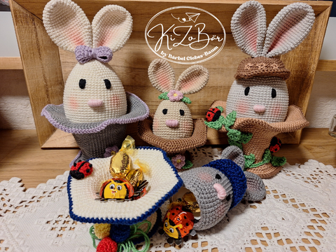 Hasenkörbchen mit Geschenkfach - Häkelanleitung für niedliche Osterdeko