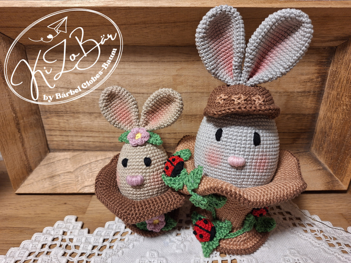 Hasenkörbchen mit Geschenkfach - Häkelanleitung für niedliche Osterdeko