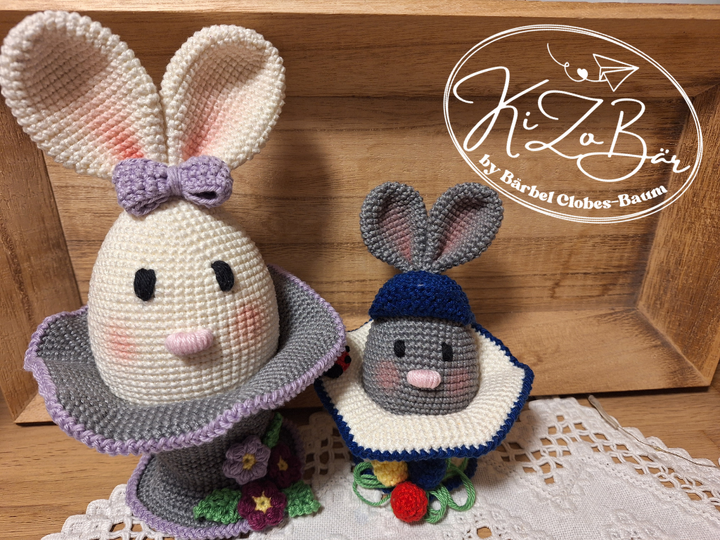 Hasenkörbchen mit Geschenkfach - Häkelanleitung für niedliche Osterdeko