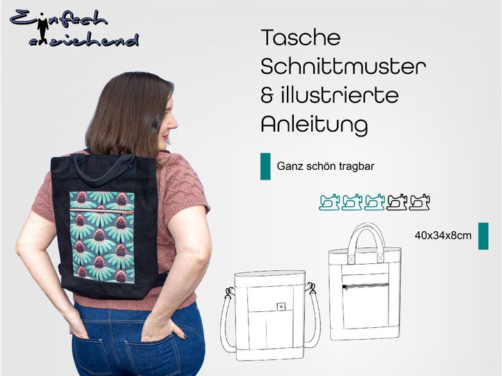 Schnittmuster Tasche mit Rucksackfunktion - Ganz schön tragbar