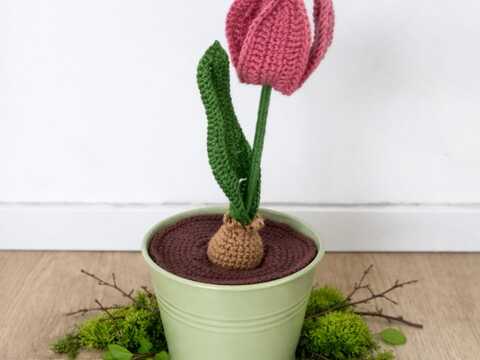 Häkelanleitung Topfblume "Lente" - Frühlingsblume im Topf