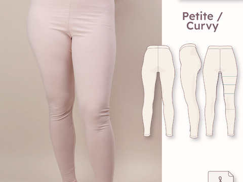 High-Waist Leggings – Petite Curvy 30–48