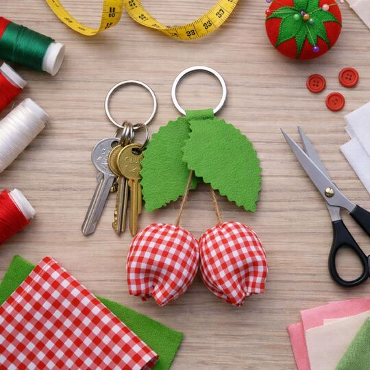 Tulip Flower Keychain Sewing Pattern PDF – Fabric Tulip Keyring Tutorial