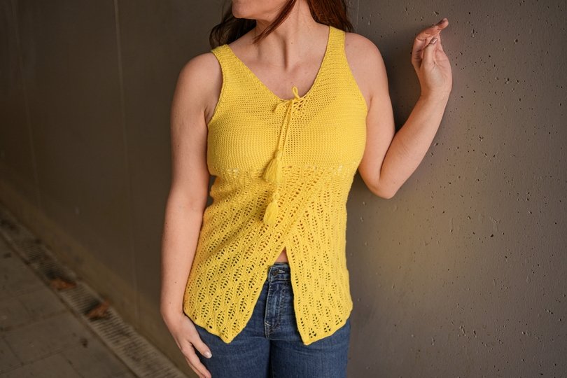 Häkelanleitung Sommershirt "Sonja" für Fortgeschrittene in Gr. XS-XL