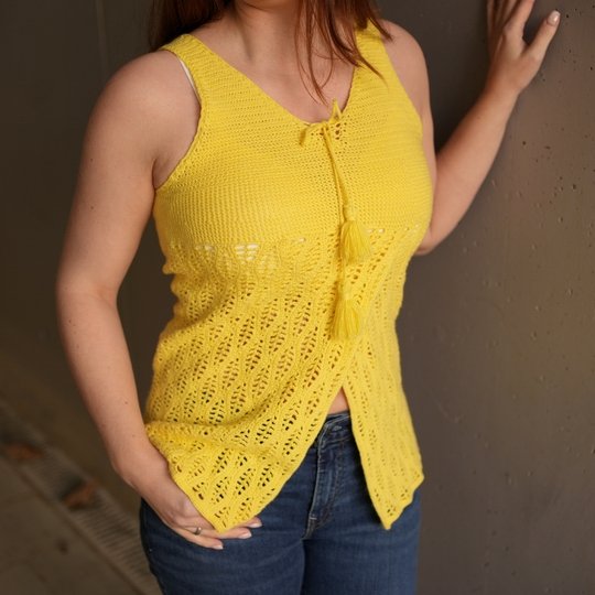 Häkelanleitung Sommershirt "Sonja" für Fortgeschrittene in Gr. XS-XL