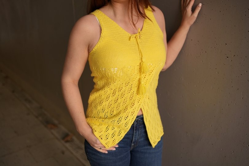 Häkelanleitung Sommershirt "Sonja" für Fortgeschrittene in Gr. XS-XL