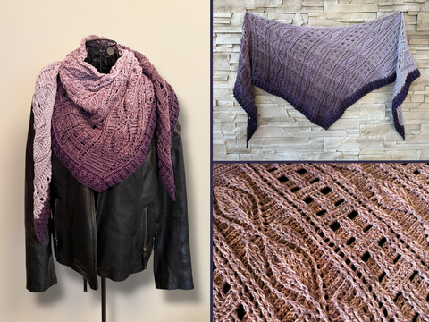 Crochet Pattern Flat Triangular Scarf "Larisaia"