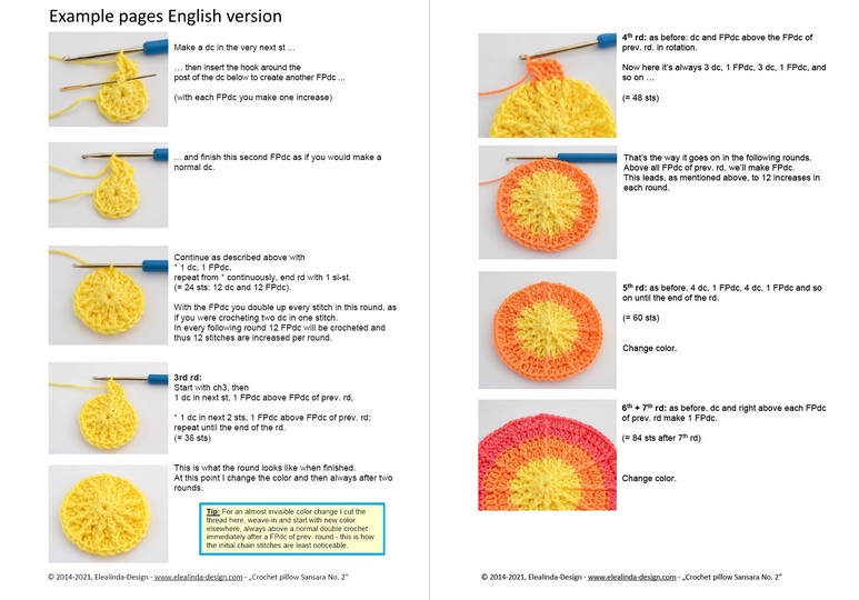 Häkelanleitung Kissen Sansara Häkelkissen mit Bommelborte