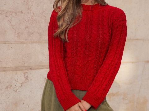 Zopfpullover stricken mit Videoanleitung