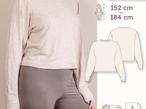 Longsleeve Rundhals (Relaxed Fit) – Damen 30–48